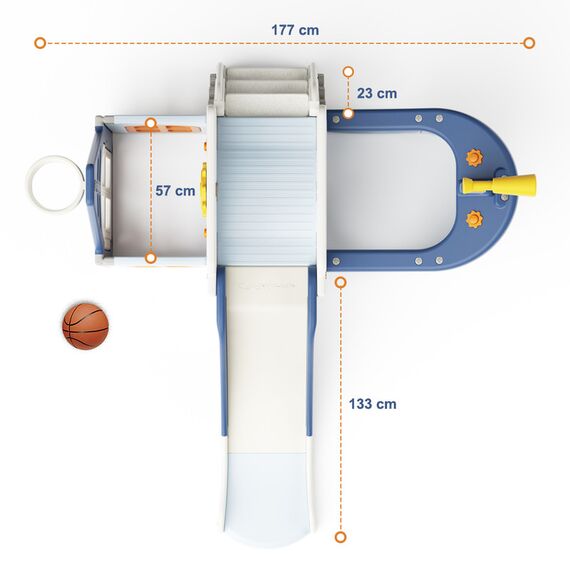 Little Story Boat House Activity Slide With Basketball Ring, Ball, Toy Storage And Telescope Role Play Game, 39 image