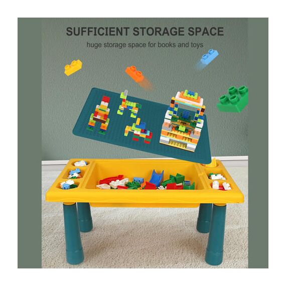 Little Story 4In1 Activity Table With Stool And 300 Blocks 3+ Years, 9 image