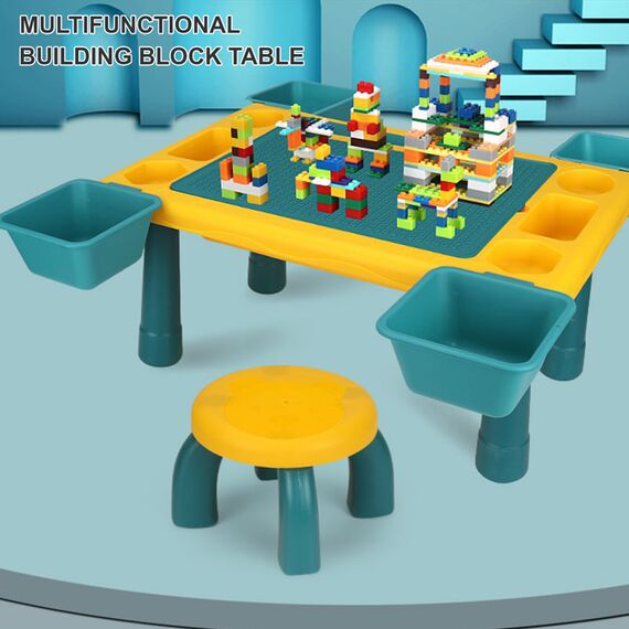 Little Story 4In1 Activity Table With Stool And 300 Blocks 3+ Years, 27 image