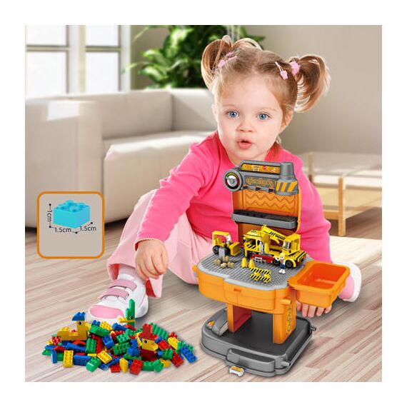 Little Story Role Play Construction Site With Jcb Truck 239 Pieces 2 In 1 School Bag Set 3+ Years, 10 image