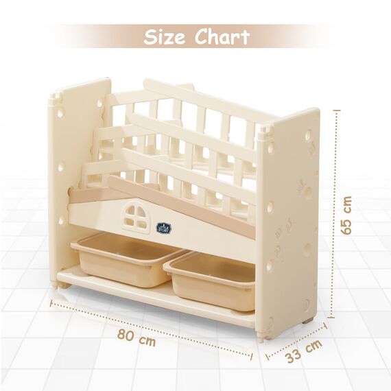 Little Story Kids Bookshelf With 2 Toy Storage Bins 6+ Months, 13 image