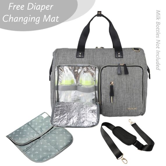 Little Story Gabrielle Mom Dad Xl Travel Diaper Bag With Diaper Changing Mat 30L, 25 image