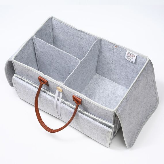 Little Story 2 In 1 Diaper Caddy Xl With Changing Mat Foldable Organizer Grey, 10 image