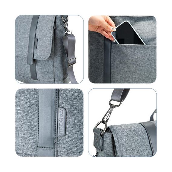 Little Story Dad'S Diaper Bag With Changing Mat And Stroller Straps 21L, 30 image