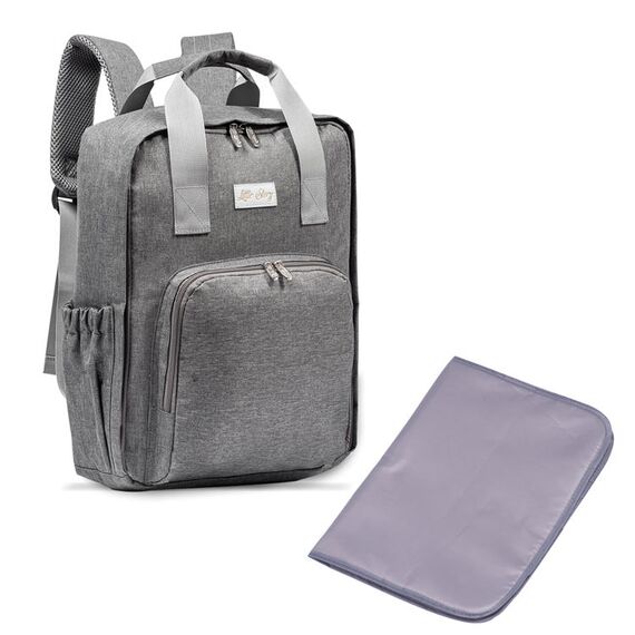 Little Story Stylish Diaper Travel Backpack 14L With Changing Pad Grey, 3 image