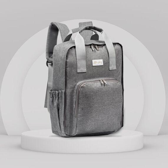 Little Story Stylish Diaper Travel Backpack 14L With Changing Pad Grey, 25 image