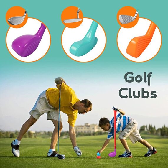 Little Story Kids Golf Kit With Mobility Cart 3 Clubs 6 Balls Practice Holes And Flags 3+ Years, 6 image
