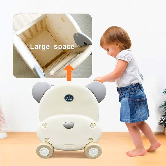 Little Story Portable Kids Toys Shopping And Storage Cart 6+ Months - Beige, 15 image