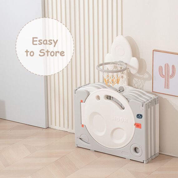 Little Story Portable Playpen With Basketball Hoop, 12 image