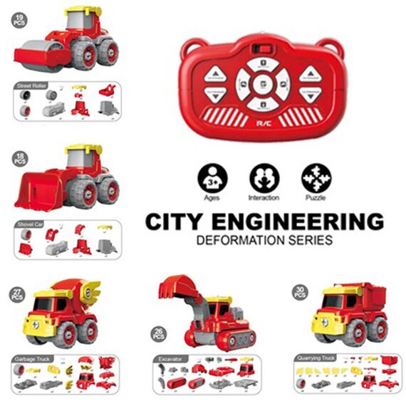 Little Story 5In1 Dinosaur Robot Transformation Vehicle With Remote 129 Pieces 3+ Years - Red, 7 image