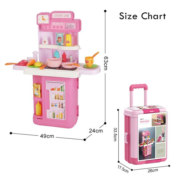 Little Story Role Play Chef Kitchen Restaurant Luggage Case 41 Pieces 4 In 1 Mode With Light And Sound 3+ Years, 18 image