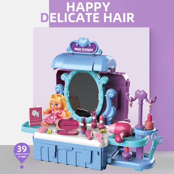 Little Story Role Play Beautician Salon Luggage Case With Doll 39 Pieces 3 In 1 Mode 3+ Years, 15 image
