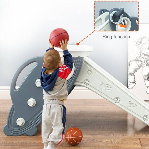 Little Story 3-In-1 Baby Slide With Basketball And Ring Game 6+ Months, 7 image