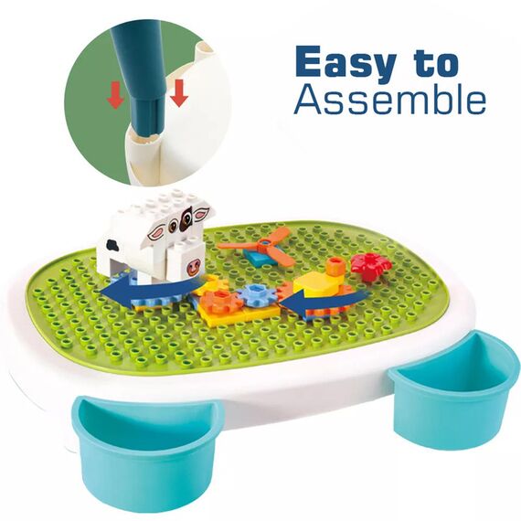 Little Story Diy Spinning Puzzle Building Blocks Set With Stool 35 Pieces 3+ Years, 6 image