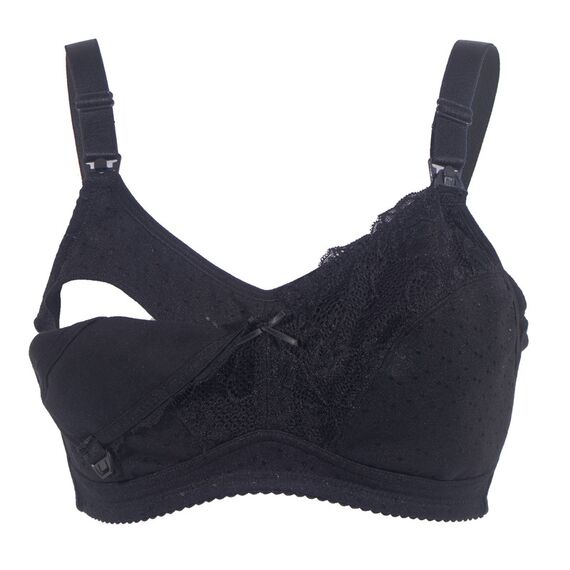 Okus Basic Cotton Maternity & Nursing Bra, Color: Black, Maternity Size: XL, 4 image