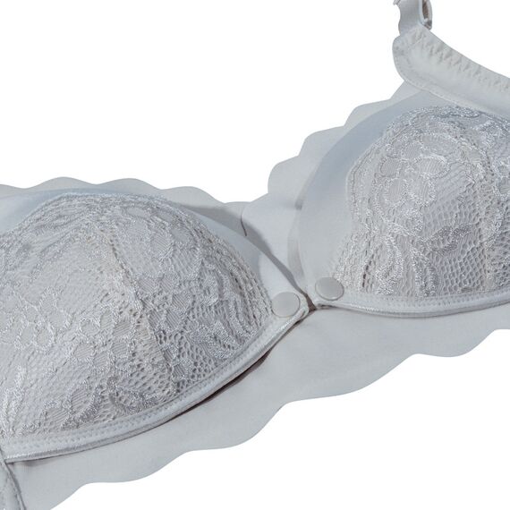 Okus Elegant Seamless Maternity & Nursing Bra, Color: Light Grey, Maternity Size: L, 3 image