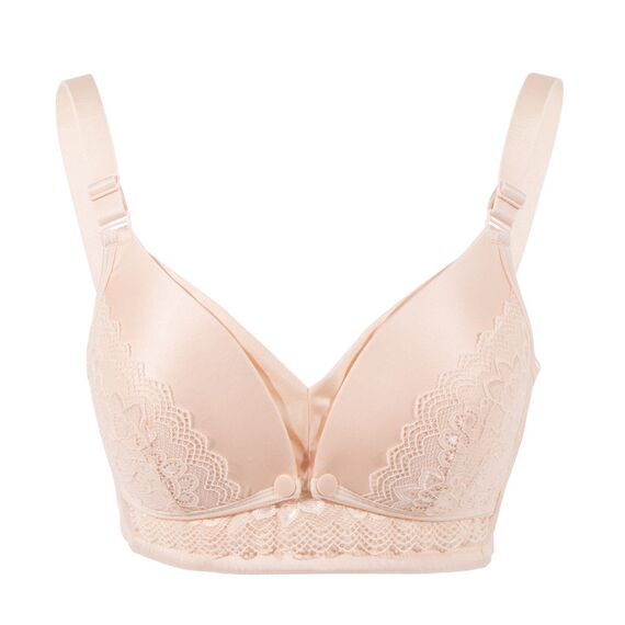 Okus Full Cup Maternity & Nursing Bra, Color: Beige, Maternity Size: L, 5 image