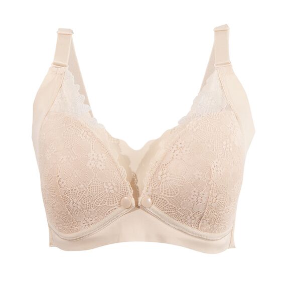 Okus Pretty Lace Maternity & Nursing Bra, Color: Beige, Maternity Size: XL