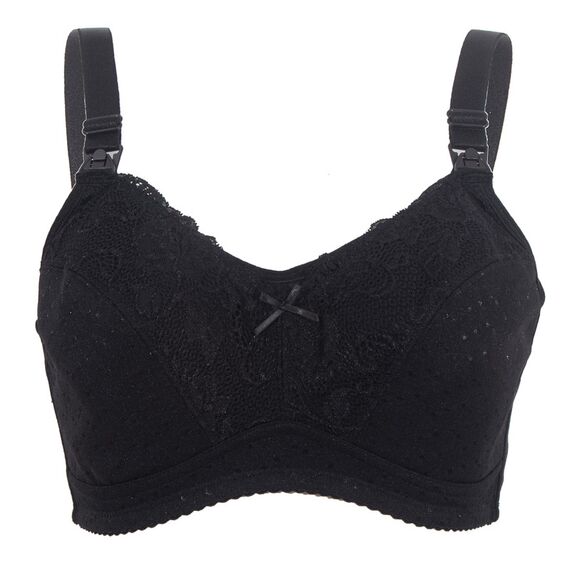 Okus Basic Cotton Maternity & Nursing Bra, Color: Black, Maternity Size: XXL, 5 image