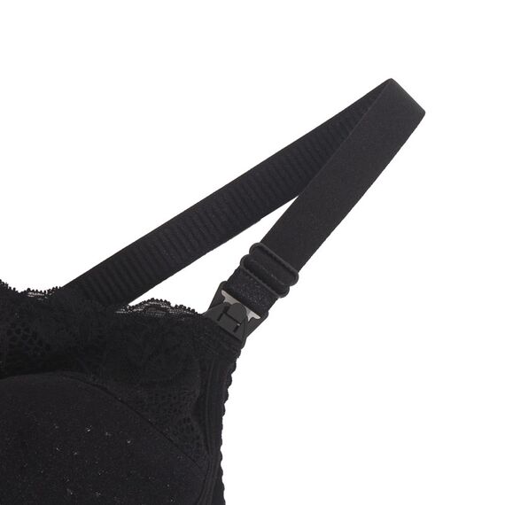 Okus Basic Cotton Maternity & Nursing Bra, Color: Black, Maternity Size: XL, 6 image