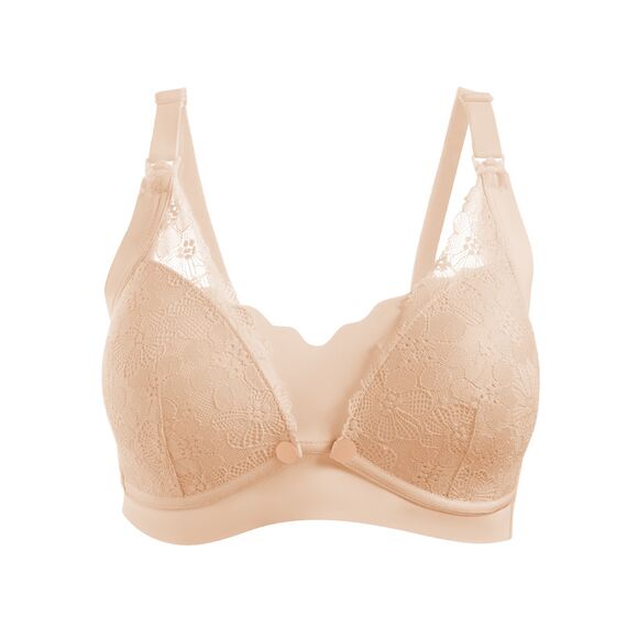 Okus Pretty Lace Maternity & Nursing Bra, Color: Beige, Maternity Size: M