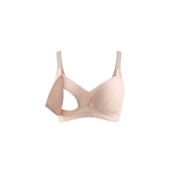 Okus Comfy Cotton Maternity & Nursing Bra, Color: Beige, Maternity Size: S, 4 image