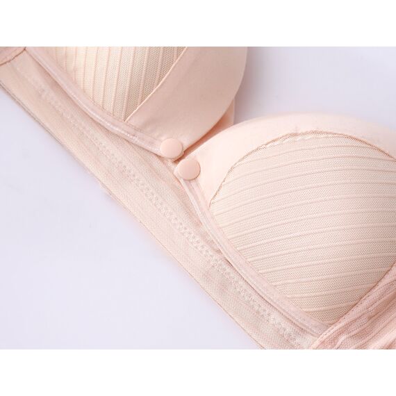 Okus Comfy Cotton Maternity & Nursing Bra, Color: Beige, Maternity Size: S, 5 image