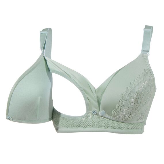 Okus Full Cup Maternity & Nursing Bra, Color: Green, Maternity Size: L, 4 image