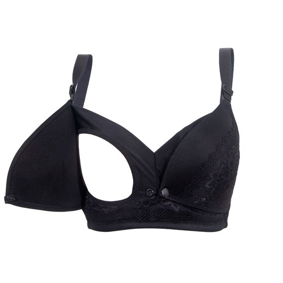 Okus Full Cup Maternity & Nursing Bra, Color: Black, Maternity Size: M, 4 image