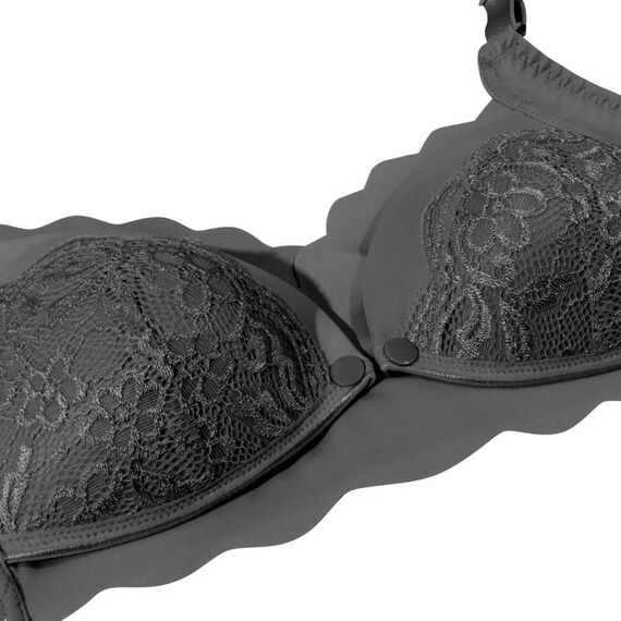Okus Elegant Seamless Maternity & Nursing Bra, Color: Black, Maternity Size: XXL, 3 image