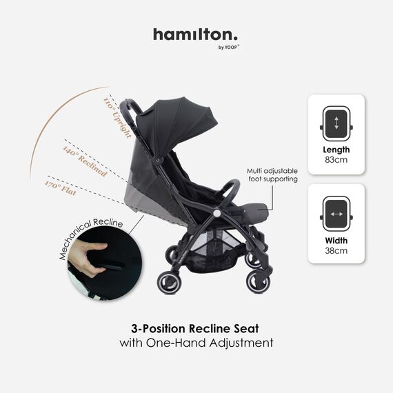 Hamilton by Yoop Everyday Stroller Autofold System Cabin Compartments, Color: Green, 3 image