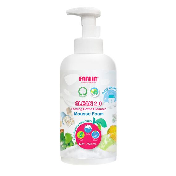 Farlin Clean 2.0 Baby Bottle Wash Mousse Foam Pump 750ml