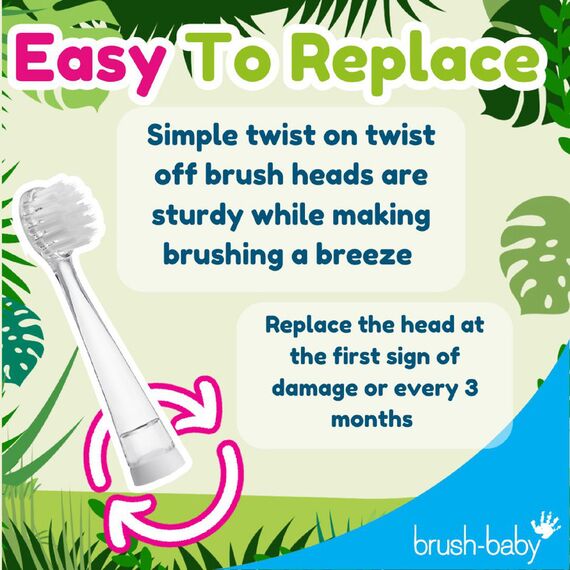 Brush-Baby WildOnes Replacement Brush Heads Pack of 4 for 0–10 Years, 4 image
