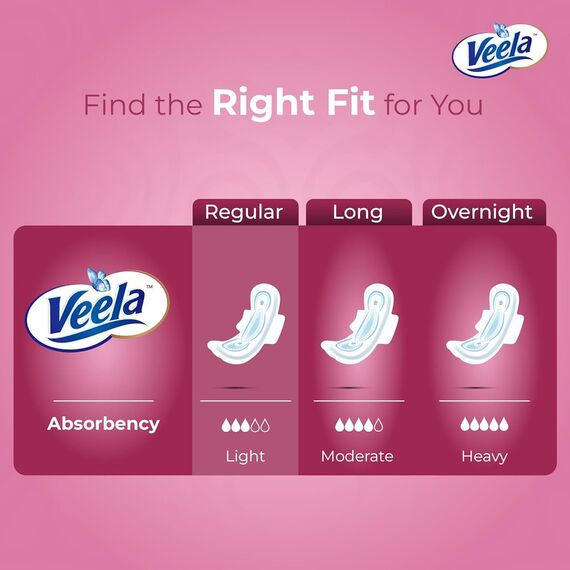 Veela Cushion Soft Maxi Pads for Women Heavy Flow Feminine Hygiene Pads Regular 12 Count, 6 image