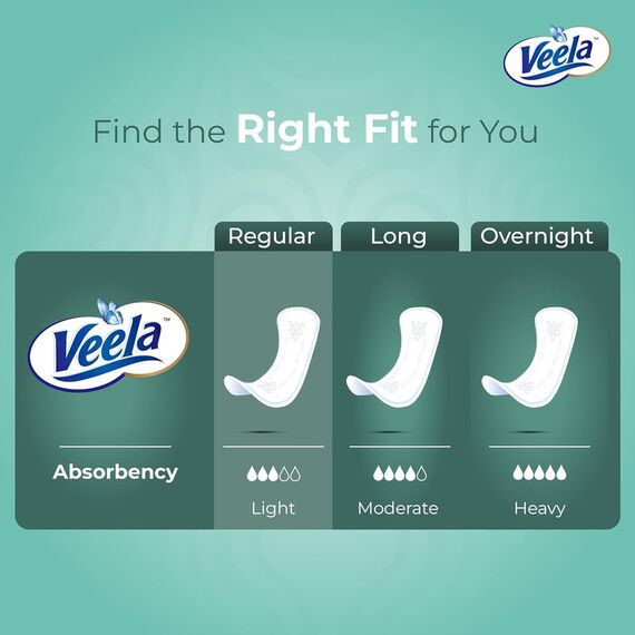Veela Cushion Soft Pantiliners Ultra-Soft Breathable Leak-Proof Daily Feminine Hygiene Protection Long 25 Count