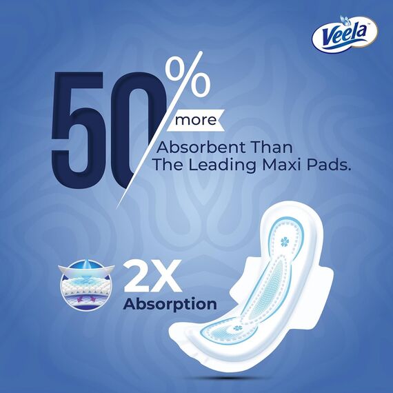 Veela Cushion Soft Ultra Thin Pads for Women Heavy Flow Feminine Hygiene Pads Long 8 Count, 2 image