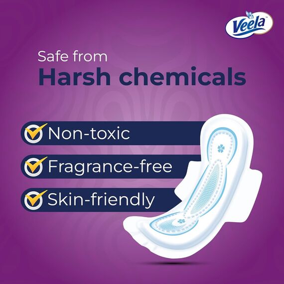 Veela Cushion Soft Ultra Thin Pads for Women Heavy Flow Feminine Hygiene Pads Overnight 14 Count