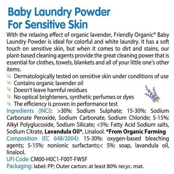 Friendly Organic 1000gm Baby Laundry Detergent Powder - White, 5 image