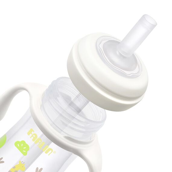 Farlin Grow With Colors PP Wide Neck Drinking Cup with Handle 270ml 6M+, Color: yellow