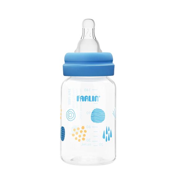 Farlin Grow With Colors PP Standard Neck Bottle Feeding 140ml 0M+, Color: Blue