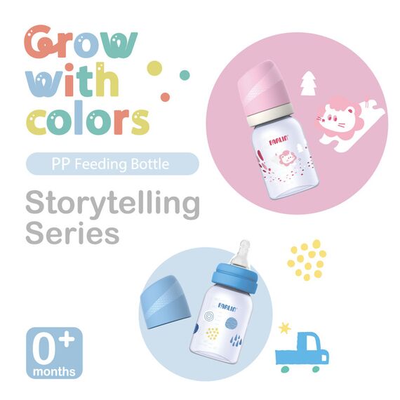 Farlin Grow With Colors PP Standard Neck Bottle Feeding 140ml 0M+, Color: Blue, 5 image