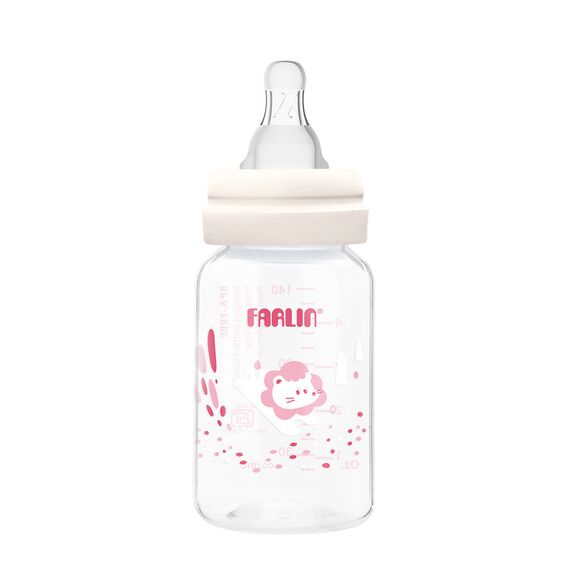 Farlin Grow With Colors PP Standard Neck Bottle Feeding 140ml 0M+, Color: pink