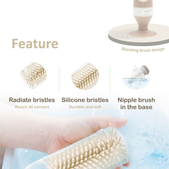 Farlin Silicone Bottle Brush & Nipple Brush Set 1PCS, 4 image