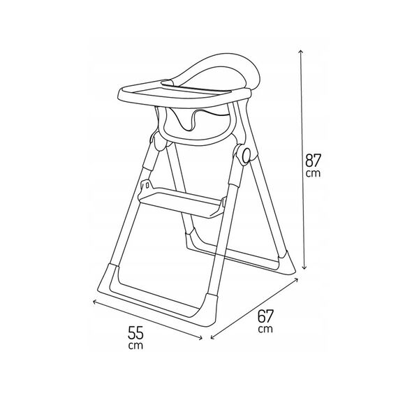 MoMi Kala Baby High Chair, Color: Grey, 6 image