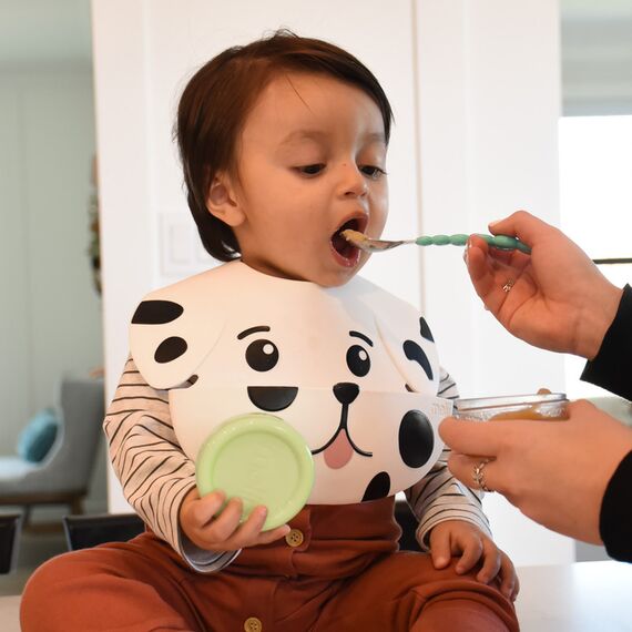 Melii Silicone Bib, Color: White, 3 image