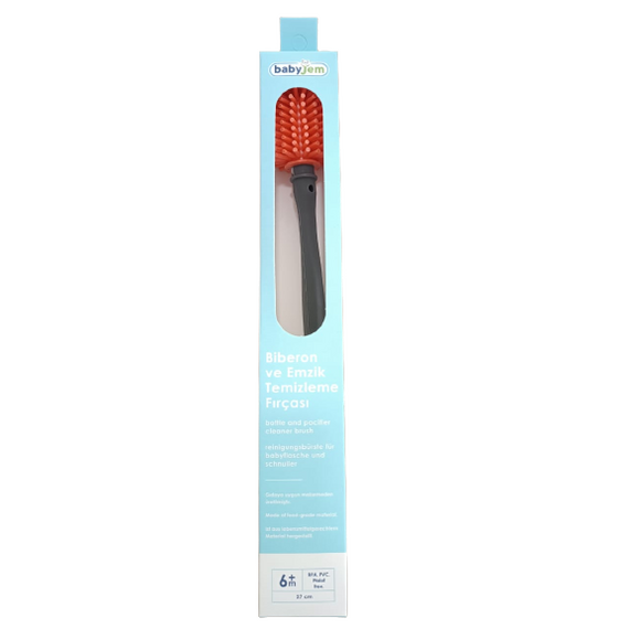 Babyjem Bottle and Nipple Cleaning Brush 0+ Months , Color: red, 2 image