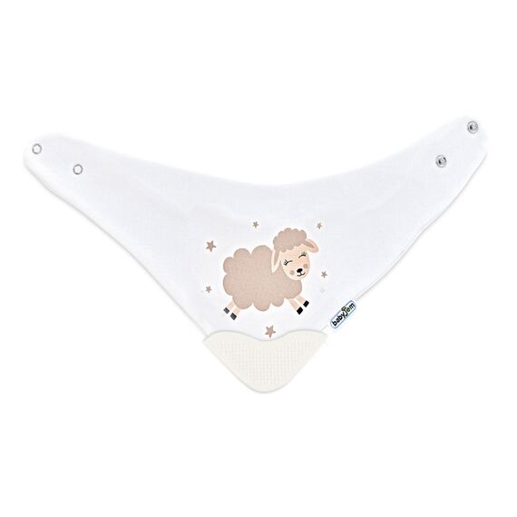 Babyjem Triangle Bib with Teether 0+ Months - White