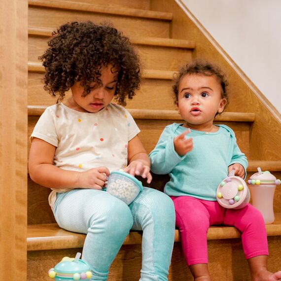 Melii Abacus Snack Container with Finger Trap, Color: Turquoise, 4 image