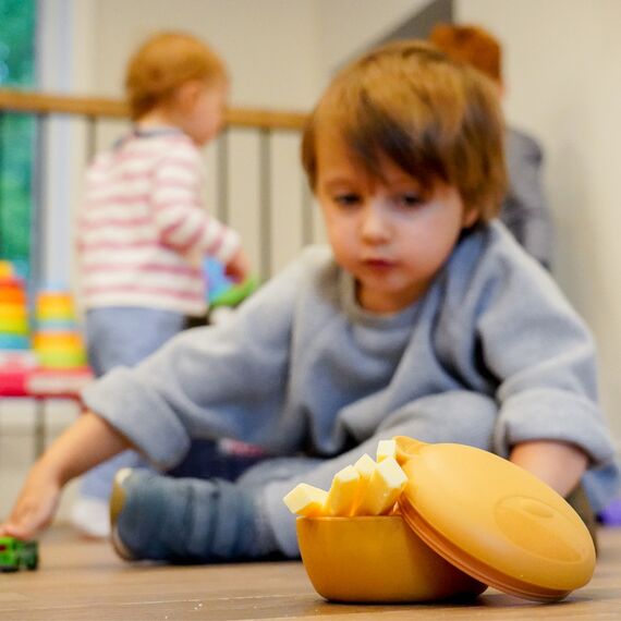 Melii Silicone Bowl with Lid 350 ml, Color: Brown, 5 image