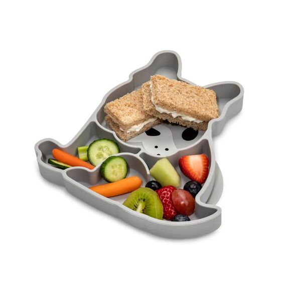 Melii Divided Silicone Suction Plate, Color: Grey, 2 image